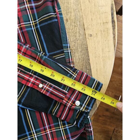 J.CREW Shirt Mens M Tartan Secret Wash Slim Plaid Button Up Cotton Stretch Black - Picture 4 of 7